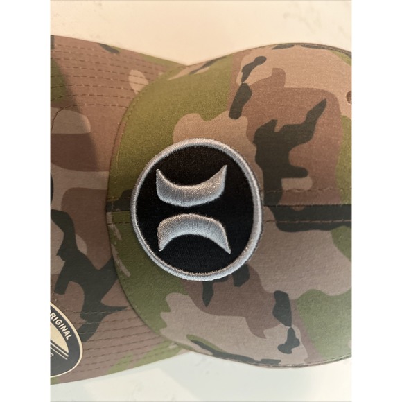 Hurley H2O Dri Super Icon Camo Black Gray Patch Hat S/M‎ Small Medium - Picture 3 of 7